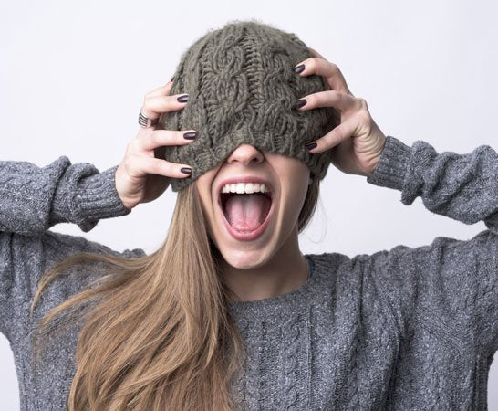 woman with static hair