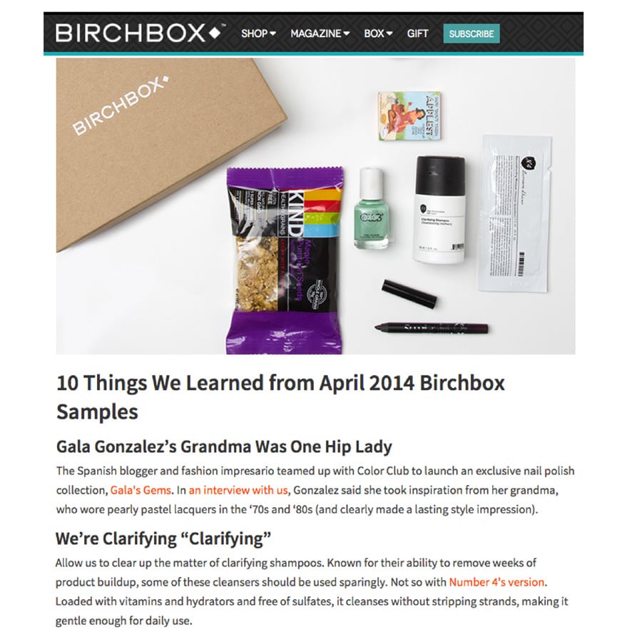 Birchbox Samples - Number 4 Hair Care
