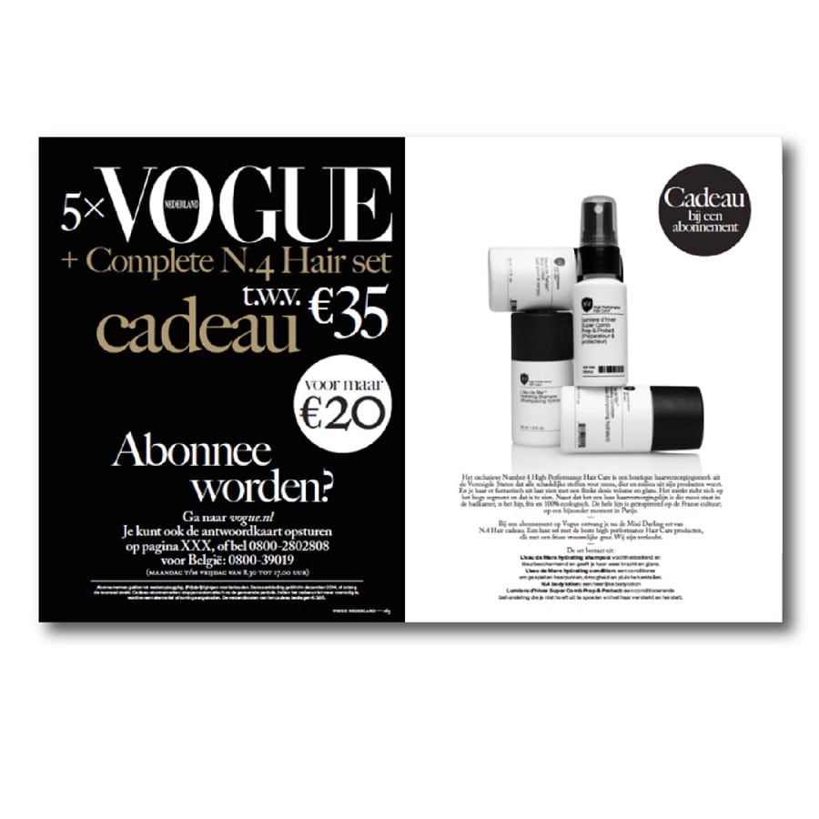 Vogue, Netherlands - Number 4 Hair Care